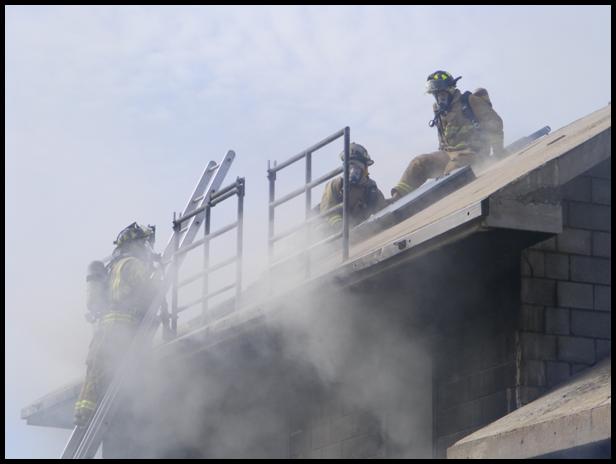 Firefighters in training