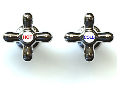 Hot and cold water taps